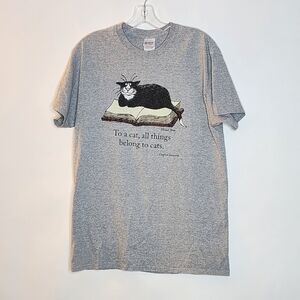 Vintage Edward Gorey Cat T-Shirt Medium